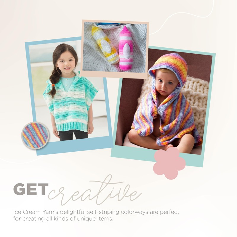 Lion Brand Yarn, Ice Cream Baby Yarn for Knitting, Crochet,