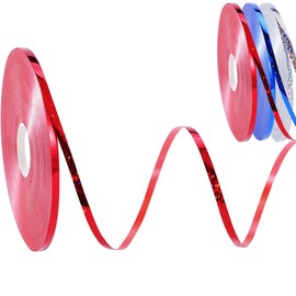 Independence Day Curling Ribbon Assortments for Gift Wrapping, Balloons Ribbon for Bouquets, Wedding, Birthday Decoration (Red Blue Silver, 3/16 inch), 3 Rolls, 100 Yard Per Roll