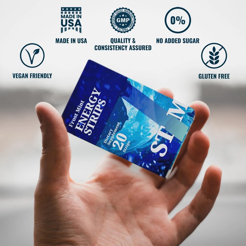 STIM Frost Mint Energy Strips (20 Boosts) | Fast, Convenient