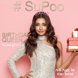 SuPoo Pink Dirty 30 Headband 30th Birthday Crown 30th Birthday Decorations for Her Rhinestone Thirty Birthday Headband Tiara Birthday Gifts for Her 30 Year Old Happy Party Decorations