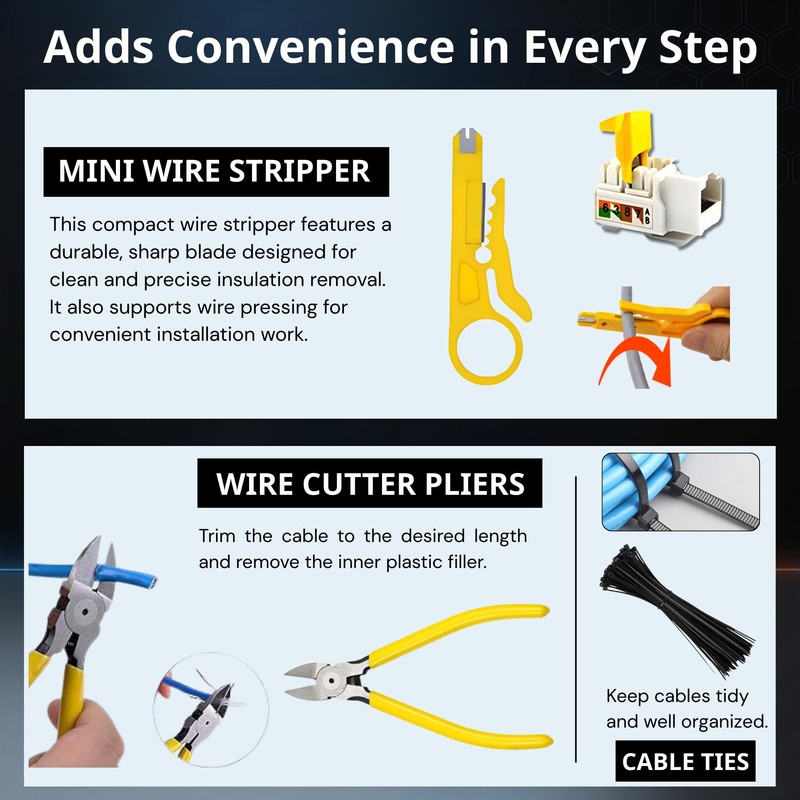 RJ45 Crimp Tool, Ethernet Crimper Tool Kit With CARRYING CASE,