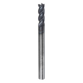 QUARKZMAN 1/8" Diameter TiAlN Coated 4 Flute Carbide Square Router Bit for Hardened Steel Stainless Steel Alloy Metal