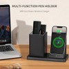 Multi-Functional Vegan Leather Desk Organizer with Wireless Charger