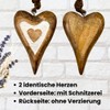 2 x Wooden Heart Pendants, Hearts Each 15 x 10