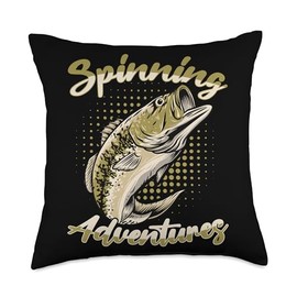 Angler, Fischer, Angel Fish Fish Outifts And Gifts Angel, Angler Fisherman Outfit Bass Fishing Throw Pillow, 18x18, Multicolor
