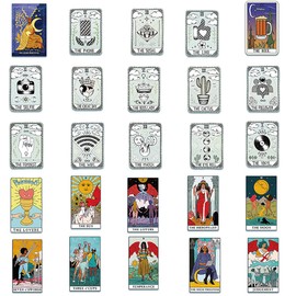 50Pcs Tarot Cards Stickers for Water Bottle, Cool Waterproof Vinyl Divination Graffiti Decals for Car Bumper Luggage Laptop Phone, DIY Decoration Gifts for Kids Girls Teens