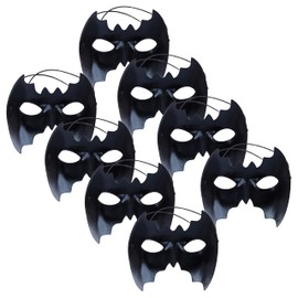 SandT Collection Black Superhero Skeleton Half Face Bat Mask Costume Accessory for Adult Men, Women and kids (8 Pack)