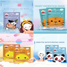 ARCHIDATE Pack of 8 Cloth Masks Face - Moisturising Face Mask - Face Mask Set for Women - Masks Beauty Products - Hyaluronic Mask Face for Women Moisturising Mask Skincare Mask