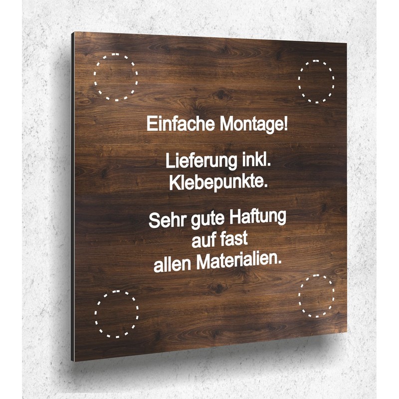 Türschild Dusche Holz optik Eiche Dunkel Damen Herren Holz UV