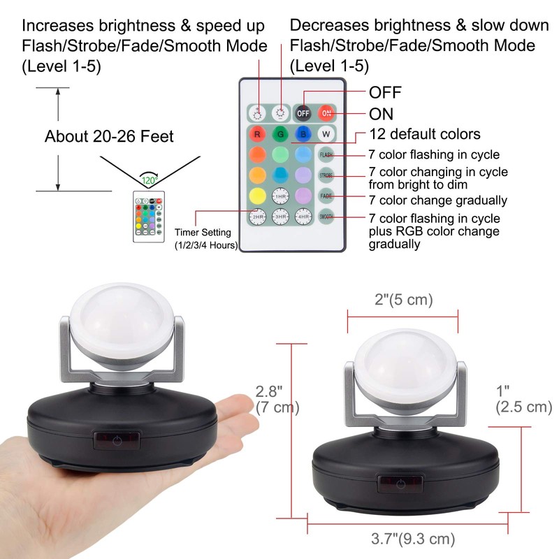BIGMONAT Battery Operated Wireless Spotlight, Color Changing Accent Light, Rechargeable