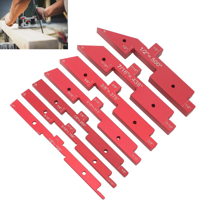 Router Table Setup Bars 7pcs Aluminum Setup Blocks Height Gauge