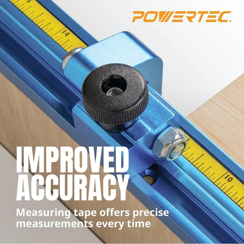 POWERTEC 71163-P2 Left to Right Measure Tape with Adhesive Backing,