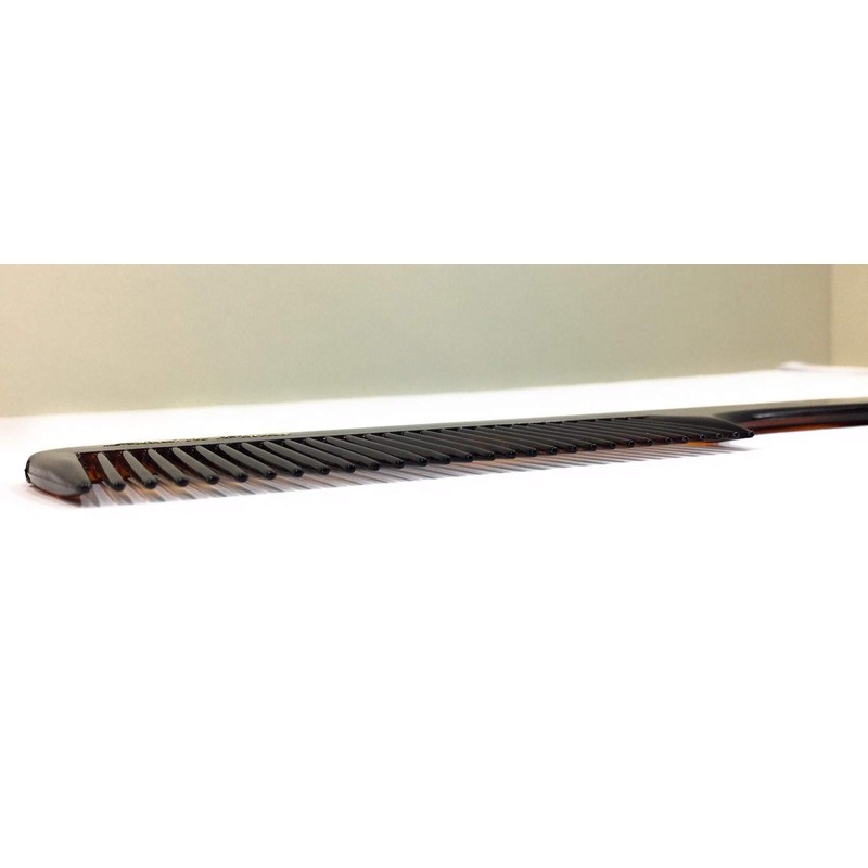 Hairdressing Comb Acetate Havana Amber 19 cm Made in France
