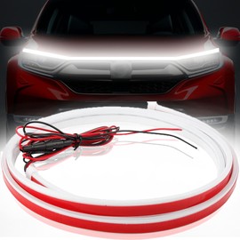 AHMURZOE 70Inch Car Hood LED Light Strip Dynamic Scan Start-up White Running Light Strips for Cars SUVs Trucks