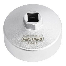 FIRSTINFO F3546A | 1/2 Inch | 64.5 mm | Oil Filter Wrench | 14 Flute | Compatible with Toyota and Honda