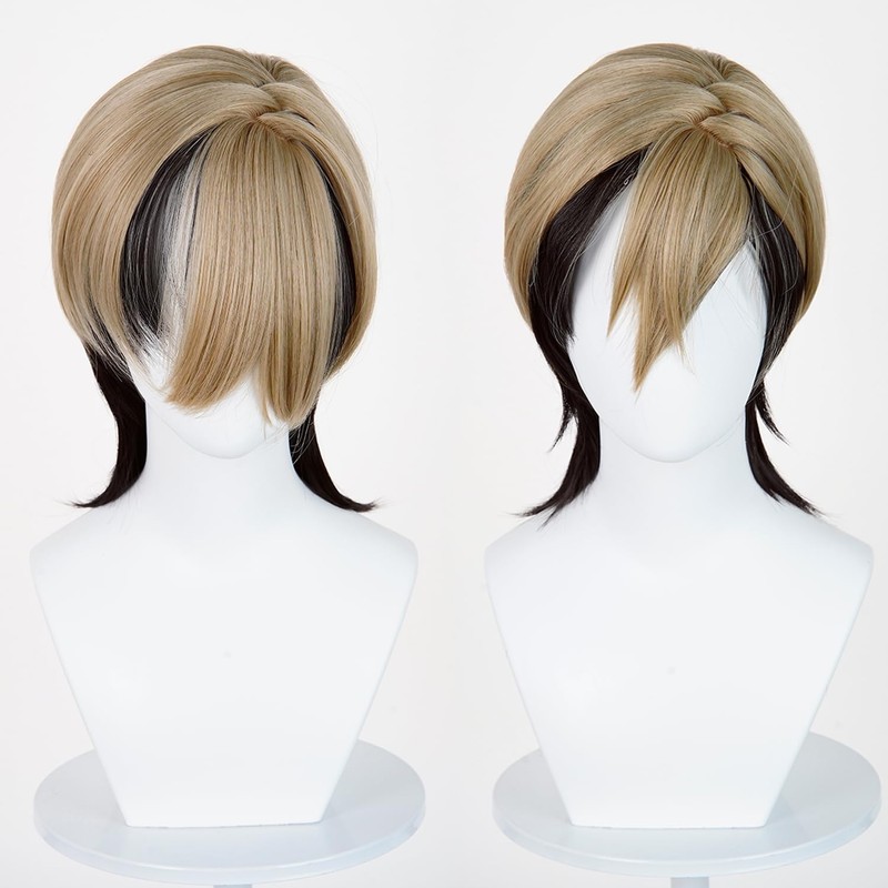 Aicos Zanka Cosplay Wig Costume Short Dark Brown Wig Role