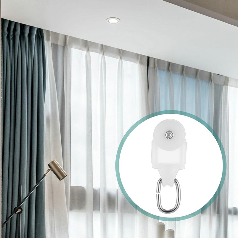50 Pcs Curtain Track Glider Rollers Hooks Ceiling Sliding Curtain