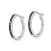 Black Accent Diamond Hoop Earrings in Sterling Silver (4/5 Inch