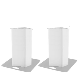 Pair of Totem Covers in Spandex, Truss Cover 30 x 30 cm, Choice of 4 Heights (50 cm Height, White)