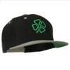 3D Clover Embroidered Two Tone Snapback Cap - Black Silver