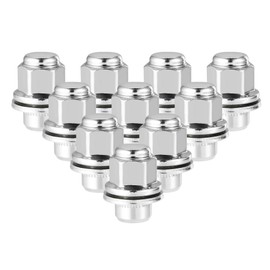 VekAuto 10 Pcs Wheel Lug Nuts Compatible for Toyota Avalon Camry, Durable Chorme Plated M12x1.5 Carbon Steel Silver Tone Tire Lugnuts