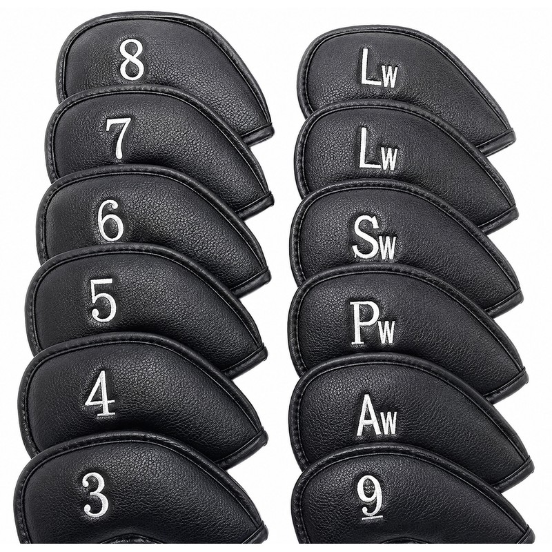 Golf Iron Head Covers Numbers Synthetic Leather Headcover Deluxe Value
