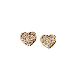 LuckyLy Aretes Mujer de Corazón con Baño de Oro 14k y Zirconia Cúbica – Joyería para Mujer Ideal como Regalos para Mujer Originales y Cumpleaños, Regalos para Novia, Modelo Melody