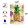 Toland Home Garden 1112294 Welcome Floral Pineapple 12.5 x 18