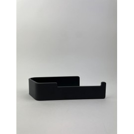 Homemetall Toilettenpapierhalter ohne Bohren Schwarz - Klopapierhalter zum Kleben - WC-Rollenhalter pulverbeschichtet aus hochwertigem Aluminium - WC-Papierhalterung selbstklebend