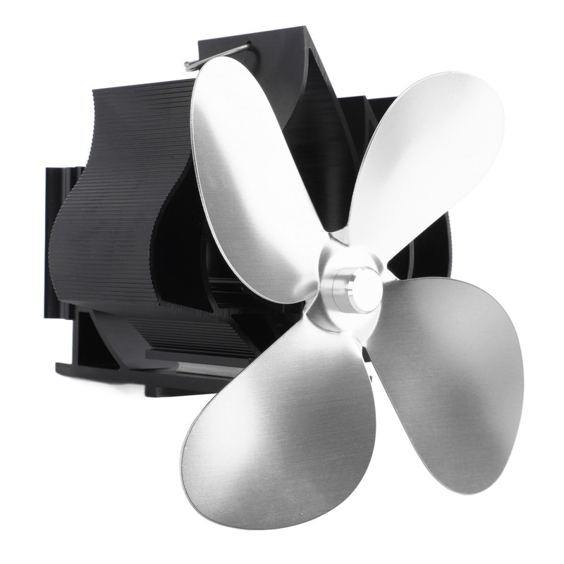 Wall Mounted Fireplace Fan 4 Blade Heat Powered Wood Stove