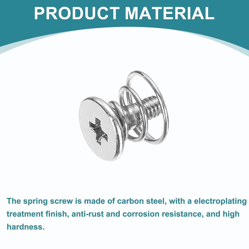 sourcing map GPU Spring Screws, 15pcs M2x6mm 5.5mm Spring OD