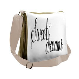 Ambesonne Saying Messenger Bag, Polite Happy Mood, Unisex Cross-body