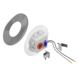 ledscom.de LED stair light, FEX stair light for indoor and outdoor use, round, stainless steel, 85 mm diameter, warm white, 8 pieces