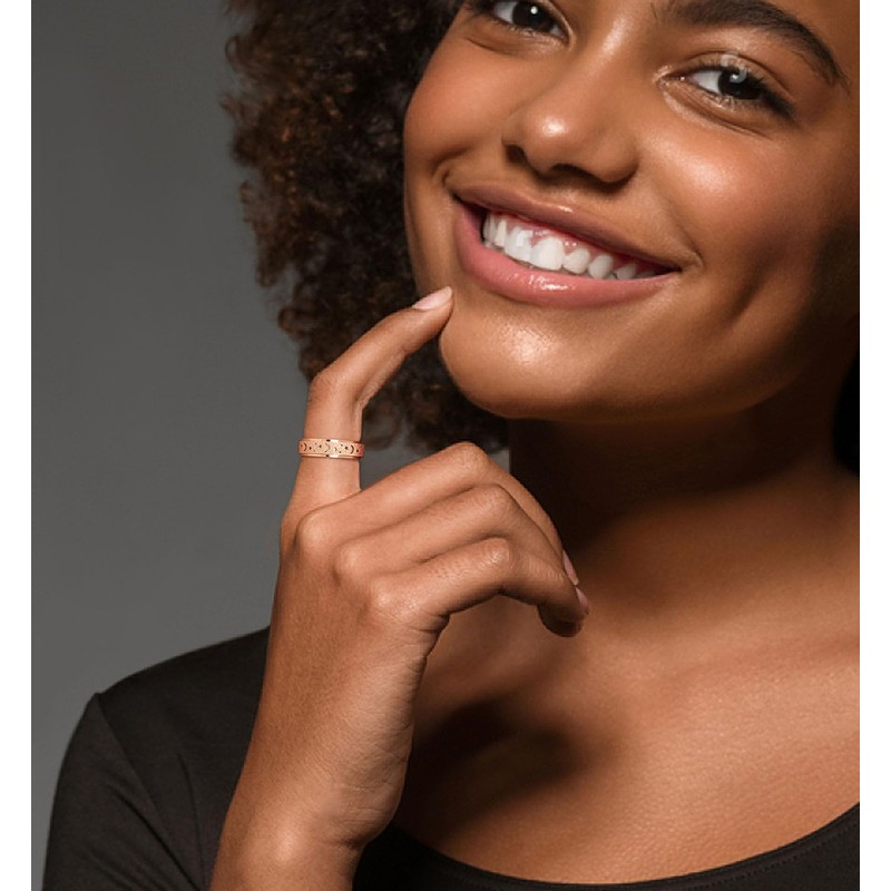 DURSI Women’s Moon and Star Spinner Fidget Rotate Ring for