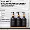 Shampoo and Conditioner Dispenser,16.9oz Set of 3 Plastic Refillable Shower