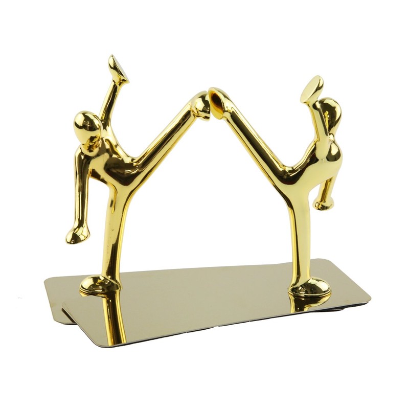Stainless Steel Kung Fu Man Book Ends Heavy Duty Bookend