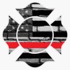 Generic Firefighter Maltese Cross - Red Line Window Bumper Sticker