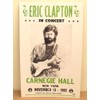 Vintage Eric Clapton Concert Poster 1988 Carnegie Hall
