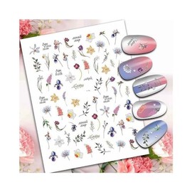 Generic Flower Blossom Branches Nail Stickers Leaves Flower Leaf Branches Nail Decal 722 Nail Wraps Stickers Manicure Supplies for Women Nails Full Long Lasting Easy Apply and Remove