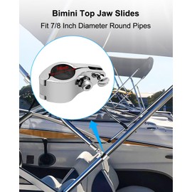 HZSIFU 2PCS Bimini Top Jaw Slides for Round Tubing 7/8'' Marine 316 Stainless Steel Bimini Top Hardware Fitting