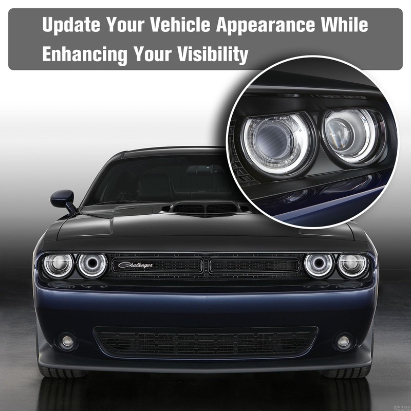 LitMiRaCle Dodge Challenger Headlights Bulbs, LED Headlamps Air Inserts Assembly
