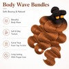 T1B/30 Ombre Light‑Brown Body‑Wave 3‑Piece Hair Bundles, 18‑20‑22 Inches