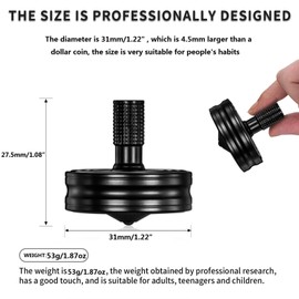 Premium Stainless Steel Spinning Top, Great CNC Machined Made, Perfectly Balanced, Spin Long Time, Easy to Twirl, Time Killer, Kinetic Desktop EDC Fidget Toys (L, Black)