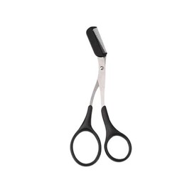 Eyebrow Scissors Detachable Unisex Beginner Eyebrow Cutter with Eyebrow Cutting Comb for Men Women Plastic (Black)