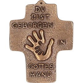 Butzon & Bercker Communion Cross "Geborgen in Gottes Hand" Bronze 10 cm First Communion
