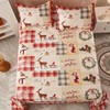 MarCielo Christmas Quilt Set Bedspread Set B021(Queen),Red