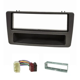 tomzz Audio 2417-004 Radio Fascia Set Compatible with Honda Civic 2001-2006 Manual Air Conditioning Anthracite with Radio Adapter ISO Installation Bay