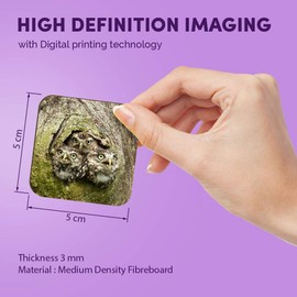 1 x Square MDF Fridge Magnet - Owl Chicks Baby Bird Cute Wildlife 45962