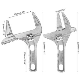 Fuyamp 1 Pack Adjustable Spanner Wrench, 6-68mm Opening Wide Jaw Spanners, Alloy Wrench Spanners Ultra-Thin Shifting Spanner Tap Plumbing Basin Wrench Hand Tools for Bathroom Washbasin