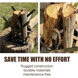 Geimrsy Heavy Duty Manual Kindling Firewood Log Splitter, 3 Size Adjustable, Cast Iron